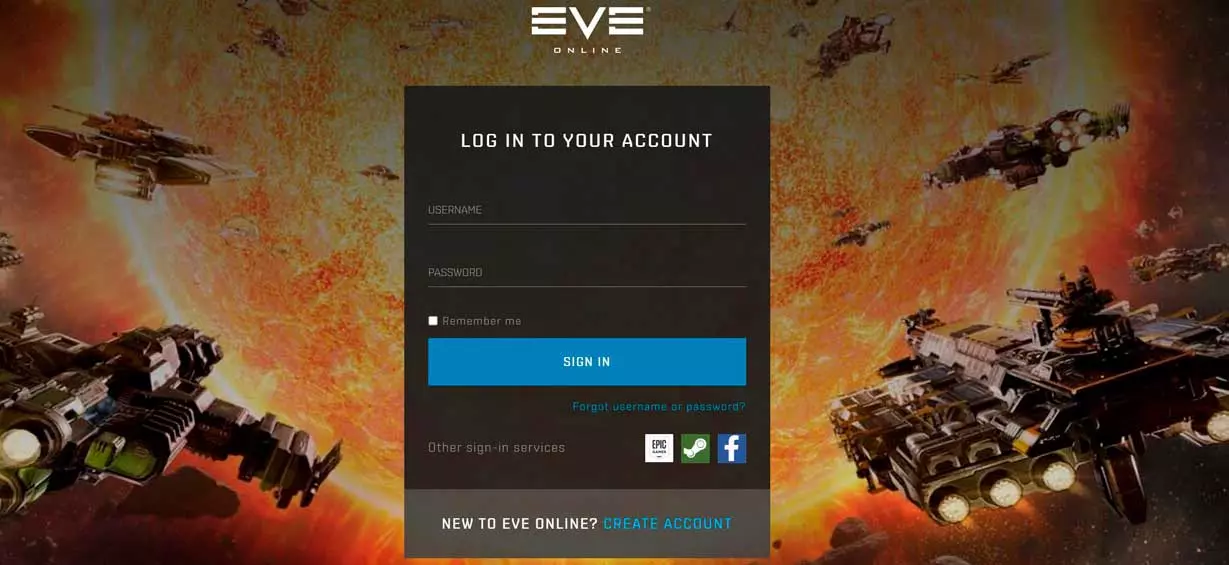 EVE Login Screen