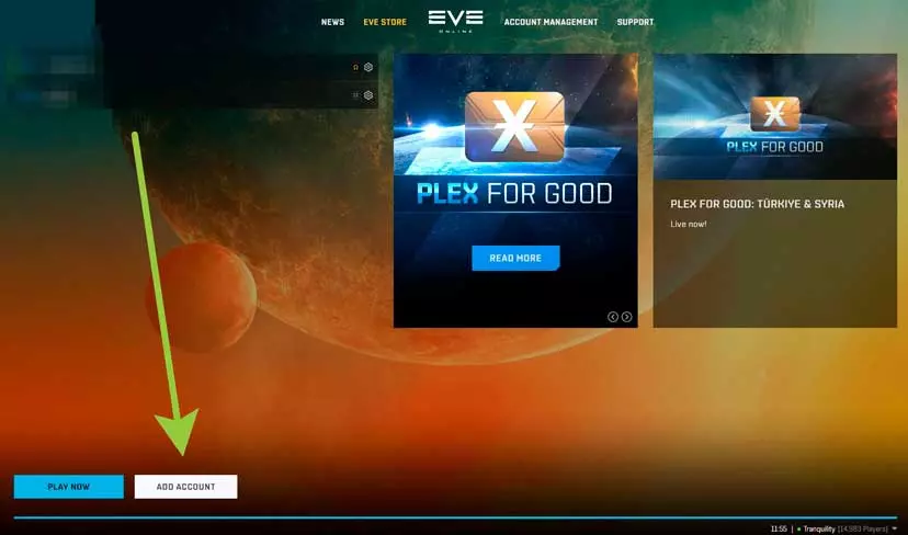 EVE Launcher Add Account