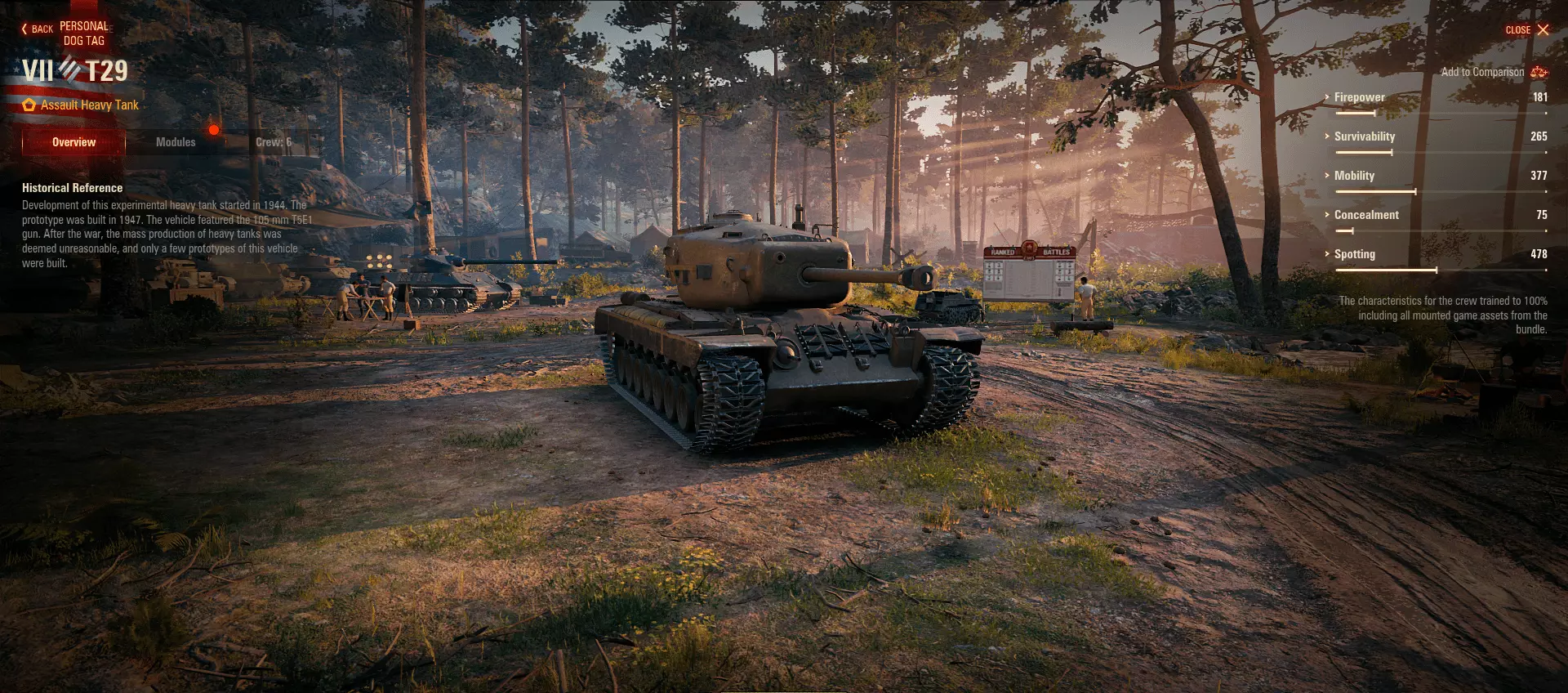 T29 American heavy tank hull-down